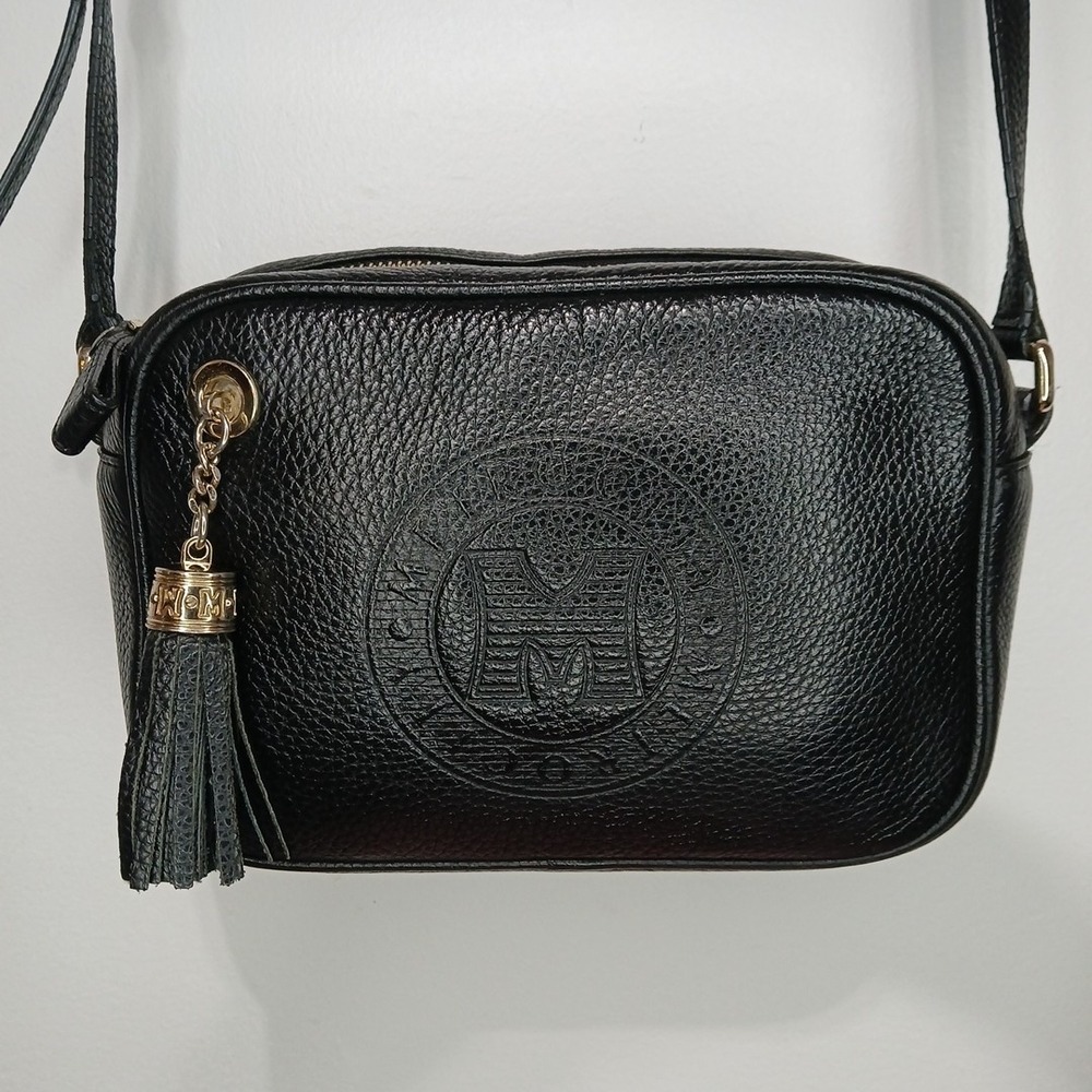 Metrocity Black Pebbled Leather Camera Crossbody‎ Bag ~ Soft Quality Leather